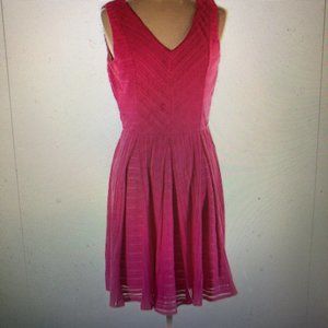 Maggy London Hot Pink Pleated Dress